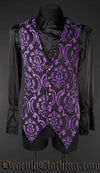 Purple Brocade Long Vest