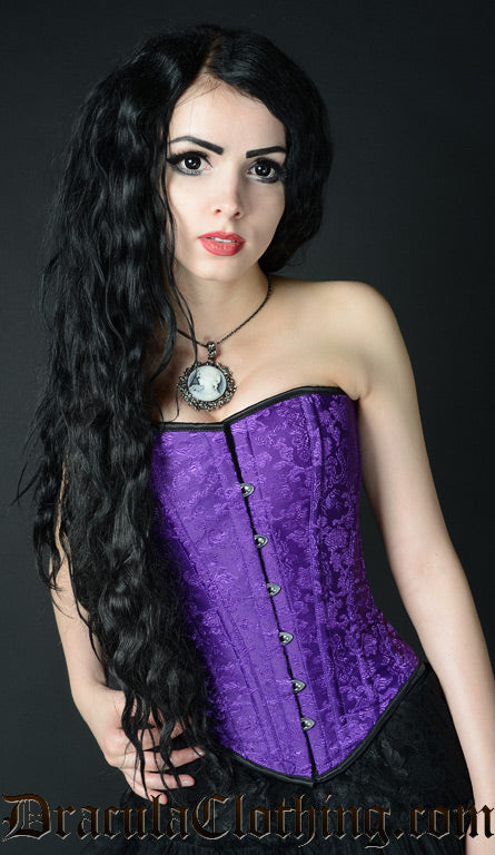 Purple Brocade Overbust Corset
