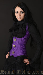 Purple Brocade Shoulder Clasp Corset