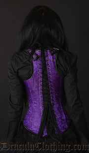 Purple Brocade Shoulder Clasp Corset