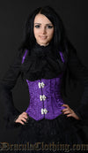 Purple Brocade Shoulder Clasp Corset