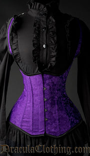 Purple Brocade Shoulder Q Corset