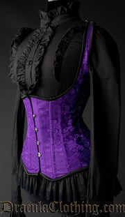 Purple Brocade Shoulder Q Corset