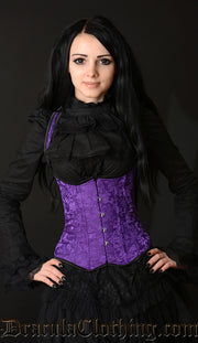 Purple Brocade Shoulder Q Corset