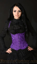 Purple Brocade Shoulder Q Corset