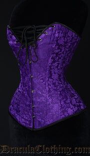 PURPLE BROCADE CLEAVAGE CORSET