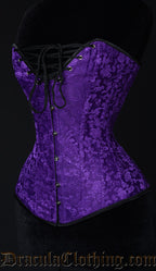 PURPLE BROCADE CLEAVAGE CORSET