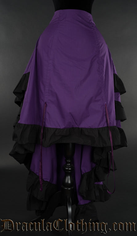 Purple Cotton Layer Bustle Skirt