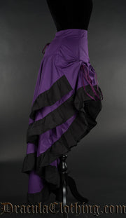 Purple Cotton Layer Bustle Skirt