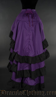 Purple Cotton Layer Bustle Skirt