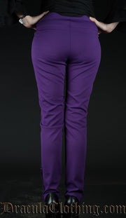 PURPLE FIVE BUTTON PANTS