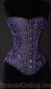 PURPLE JACQUARD OVERBUST CORSET