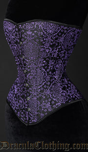 PURPLE JACQUARD OVERBUST CORSET