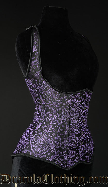 Purple Jacquard Shoulder Corset