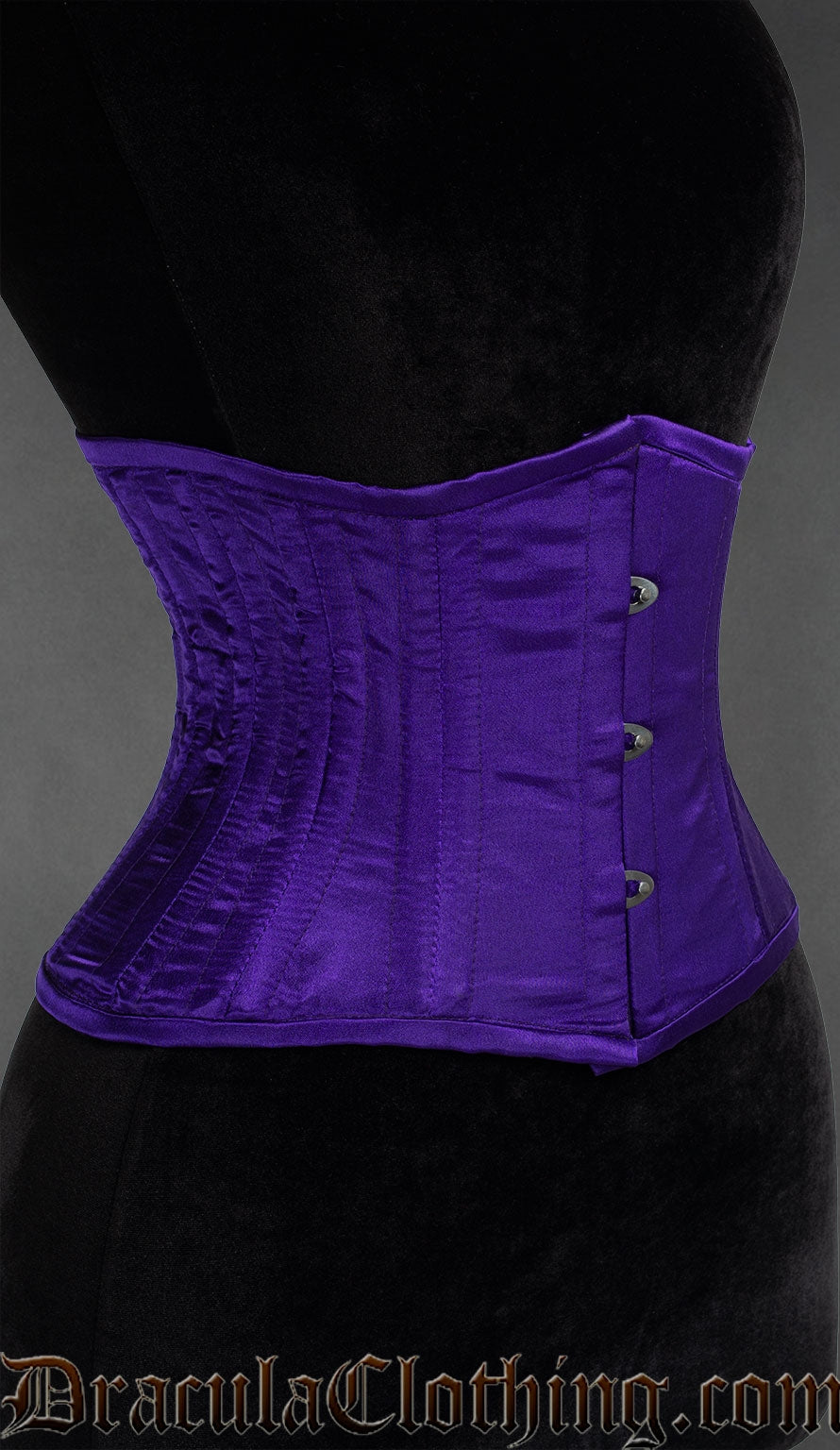 Purple Satin Double Boned Waist Cincher