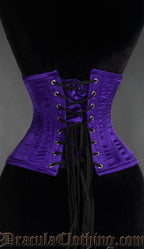 Purple Satin Double Boned Waist Cincher