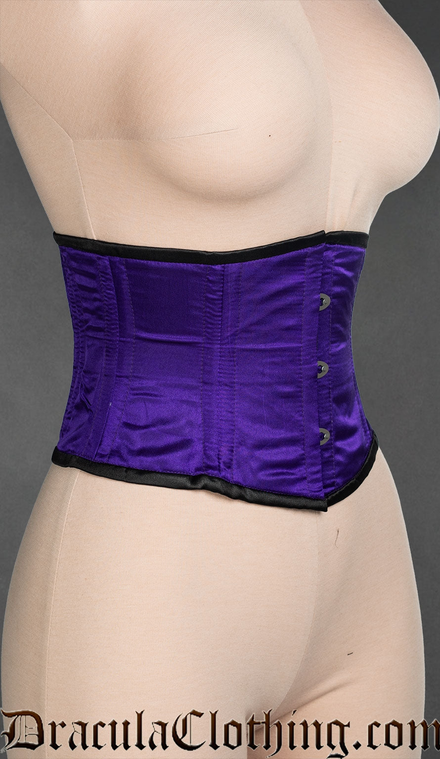Purple Satin Laceless Corset
