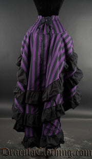 Purple Striped Layer Bustle Skirt