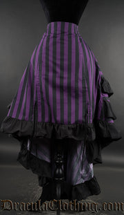 Purple Striped Layer Bustle Skirt