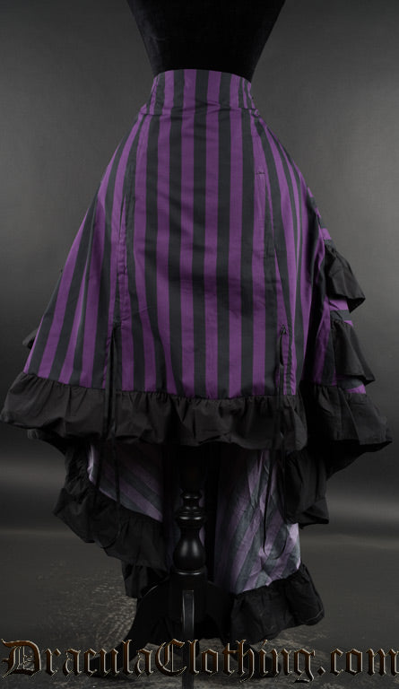 Purple Striped Layer Bustle Skirt