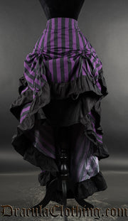 Purple Striped Layer Bustle Skirt