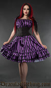 Purple Striped Satin Gothabilly Dress