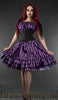 Purple Striped Satin Gothabilly Dress