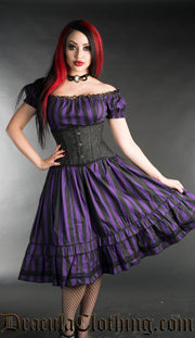 Purple Striped Gothabilly Dress