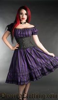 Purple Striped Gothabilly Dress