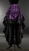 Purple Striped Satin Layer Bustle Skirt