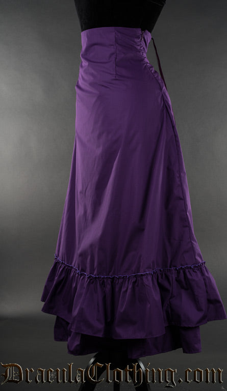 PURPLE TWO LAYER BUSTLE SKIRT