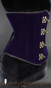 Purple Velvet Bronze Clasp Corset