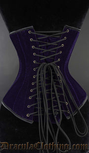 Purple Velvet Bronze Clasp Corset