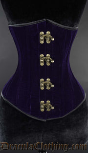 Purple Velvet Bronze Clasp Corset