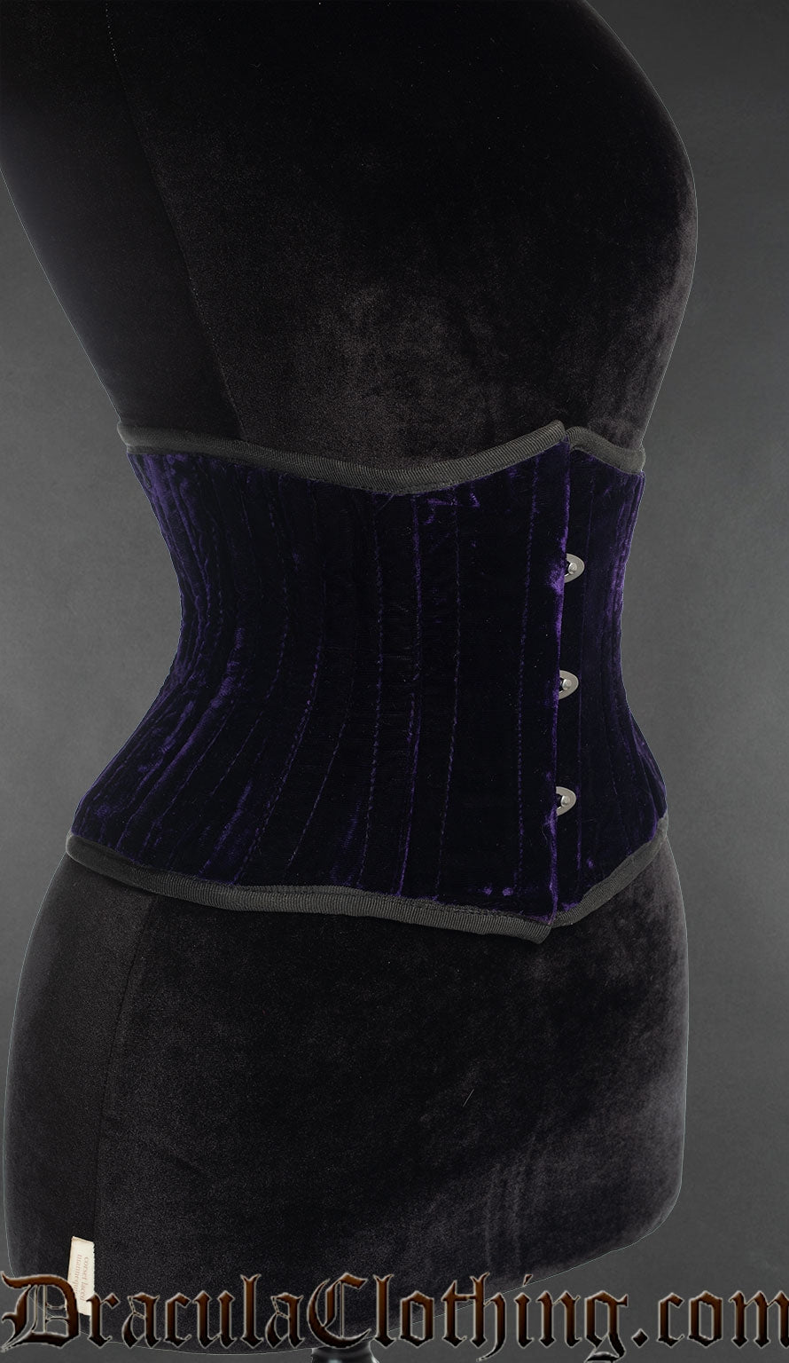 Purple Velvet Double Boned Waist Cincher