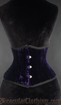 Purple Velvet Double Boned Waist Cincher