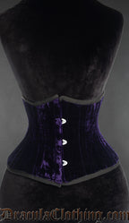 Purple Velvet Double Boned Waist Cincher