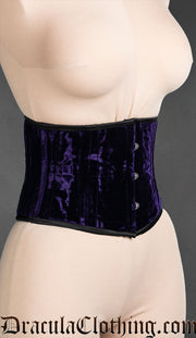 Purple Velvet Laceless Corset