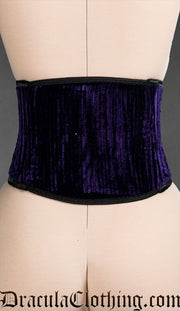 Purple Velvet Laceless Corset