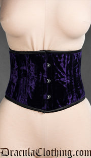 Purple Velvet Laceless Corset