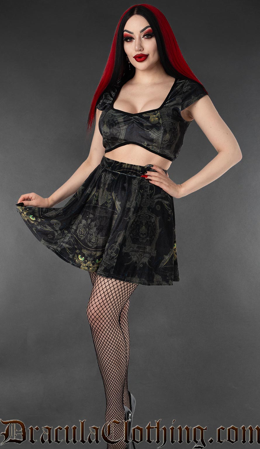 Purrfect Velvet Short Skirt