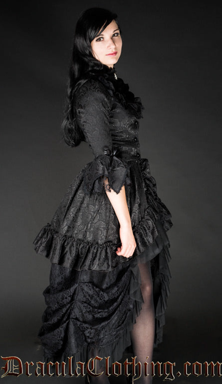 Black Brocade Queen Dress L