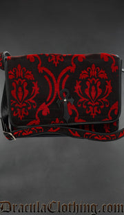 Red Brocade Ankh Shoulder Bag