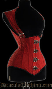 Red Brocade Apocalyptic Clasp Corset