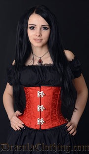 Red Brocade Clasp Corset