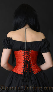 Red Brocade Clasp Corset