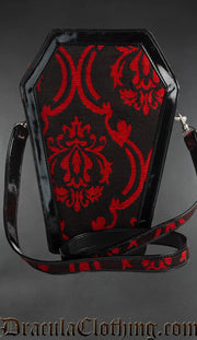 Red Brocade Coffin Bag