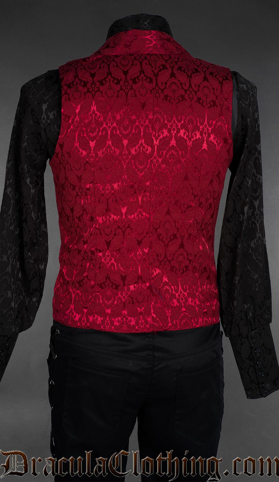 Red Brocade Dracula Waistcoat