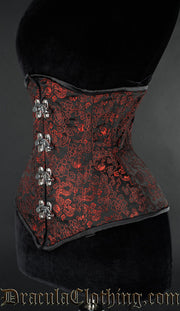 Red Brocade Extreme Waist Clasp Corset 