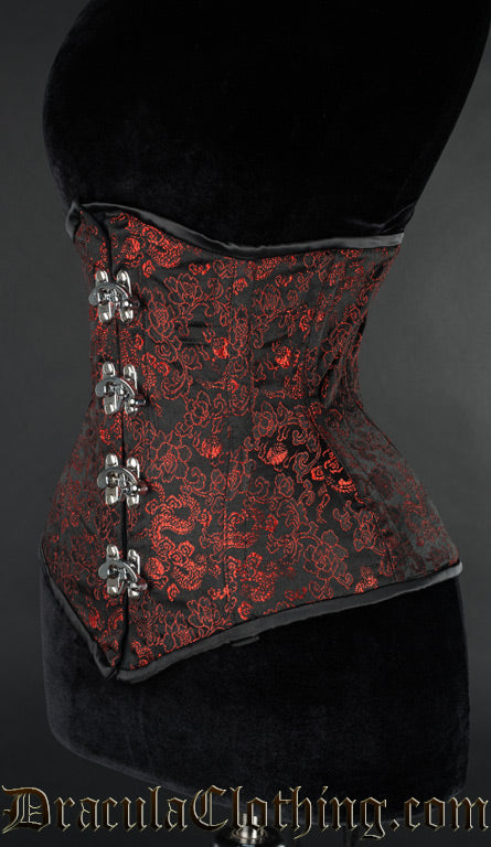 Red Brocade Extreme Waist Clasp Corset 
